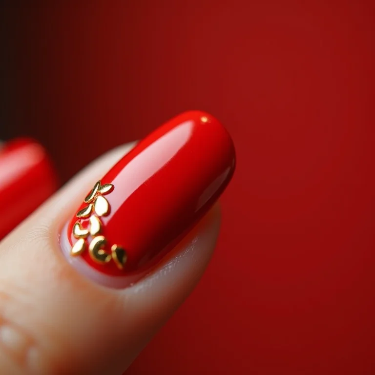 Filha única vermelha com detalhes dourados