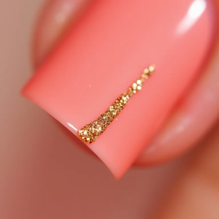 Filha única vertical em unha curta