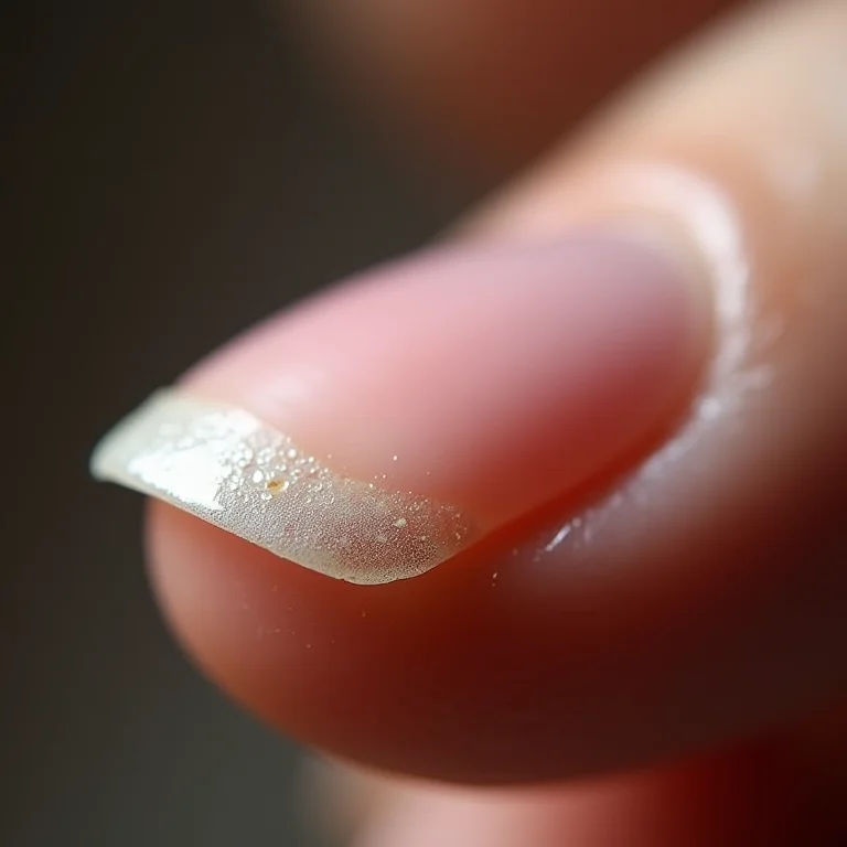 Fotografia macro extrema de unha desidratada.