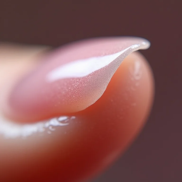 Fotografia macro extrema de unha fina e quebradiça.