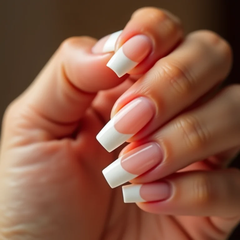 Francesinha alongada com ponta branca e base nude