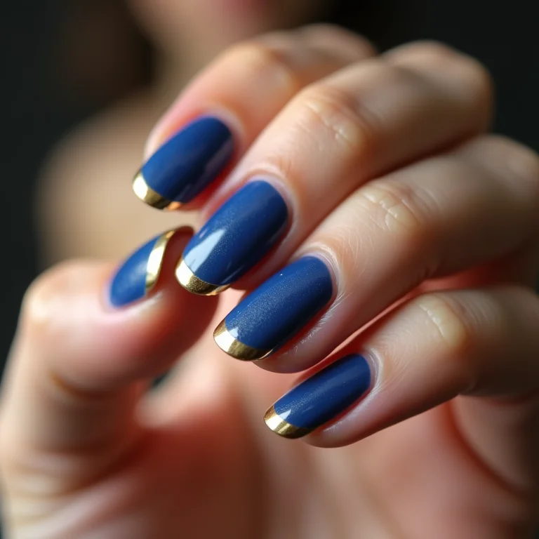 Francesinha azul com detalhes dourados