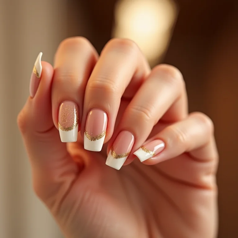 Francesinha com glitter dourado