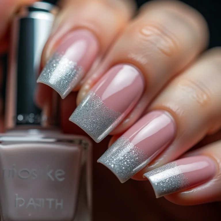 Francesinha com glitter prateado