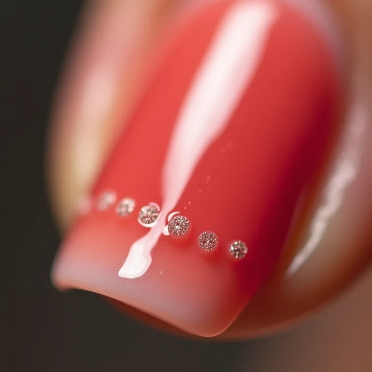 Francesinha invertida com bolinhas em detalhe macro.