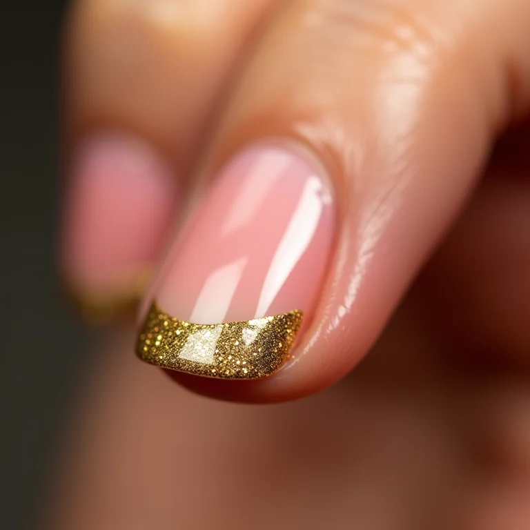 Francesinha invertida em unhas curtas