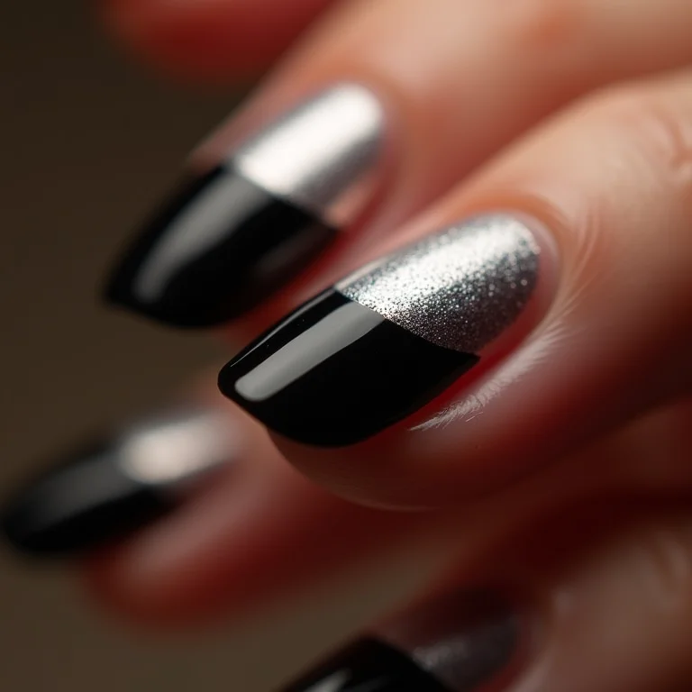 Francesinha invertida preta e prata