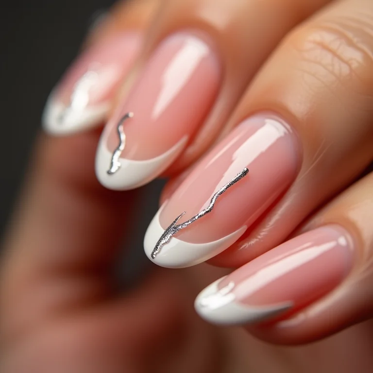 Francesinha moderna com linha prata metálica