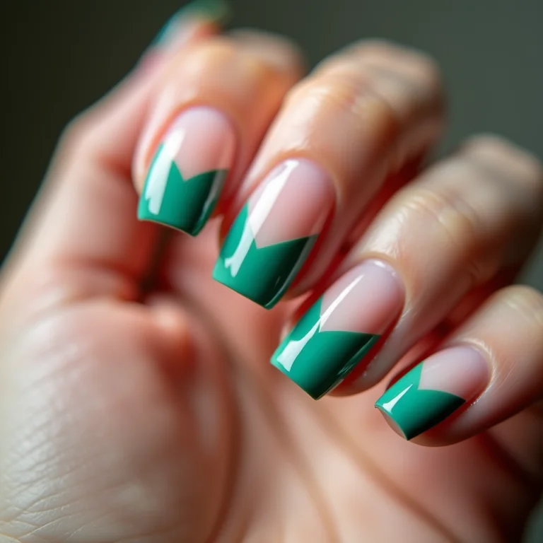 Francesinha moderna verde esmeralda e branco