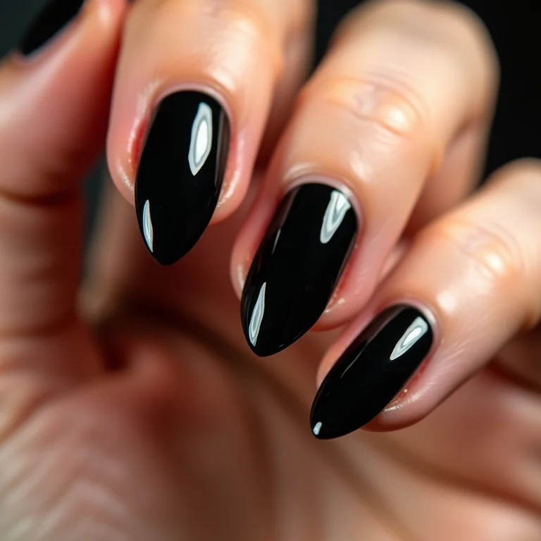 Francesinha preta minimalista em detalhe macro.