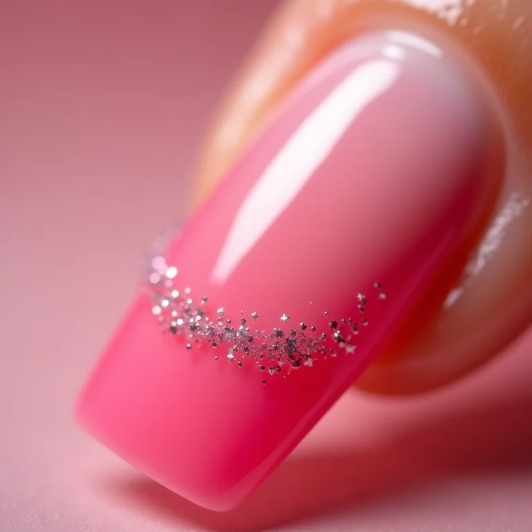 Francesinha rosa com glitter prata