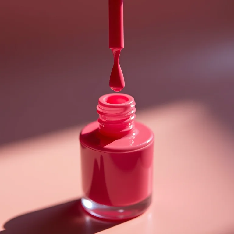 Frasco de esmalte aberto com fórmula grossa