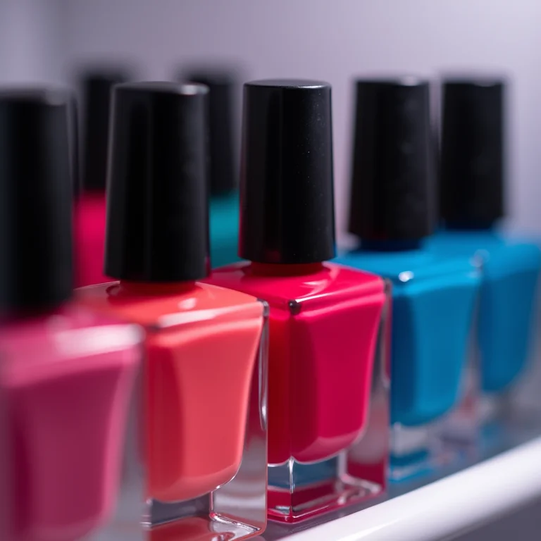 Frascos de esmalte na geladeira.