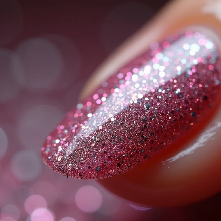 Glitter bem aplicado nas unhas