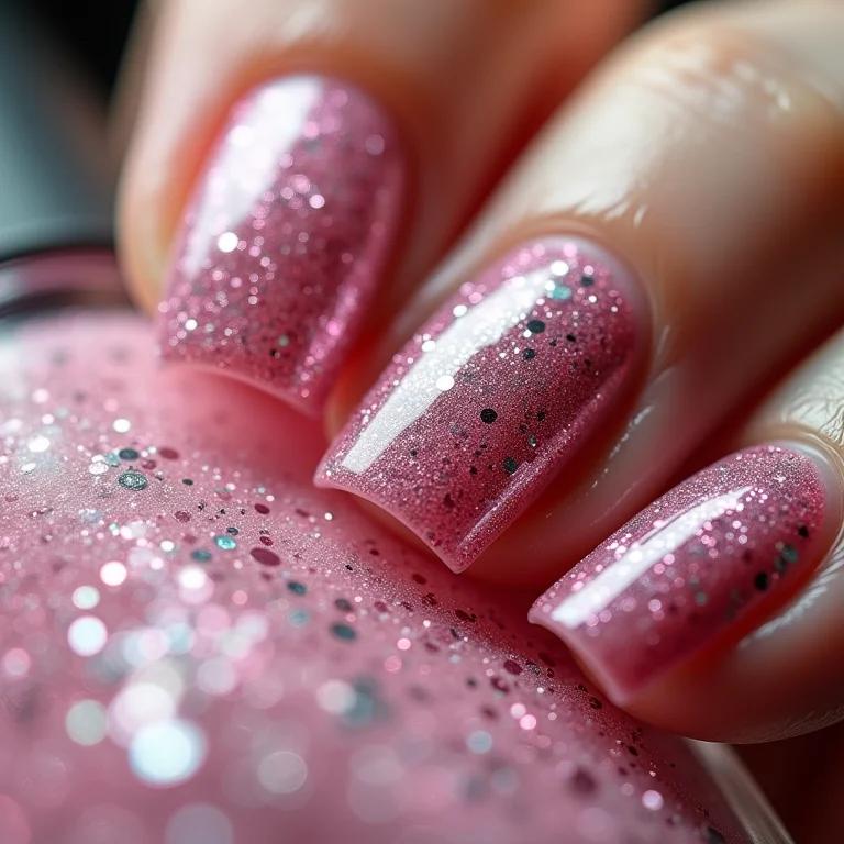 Glitter de maquiagem nas unhas