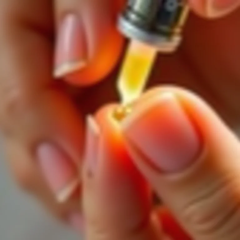 Hidratando as cutículas com óleo.