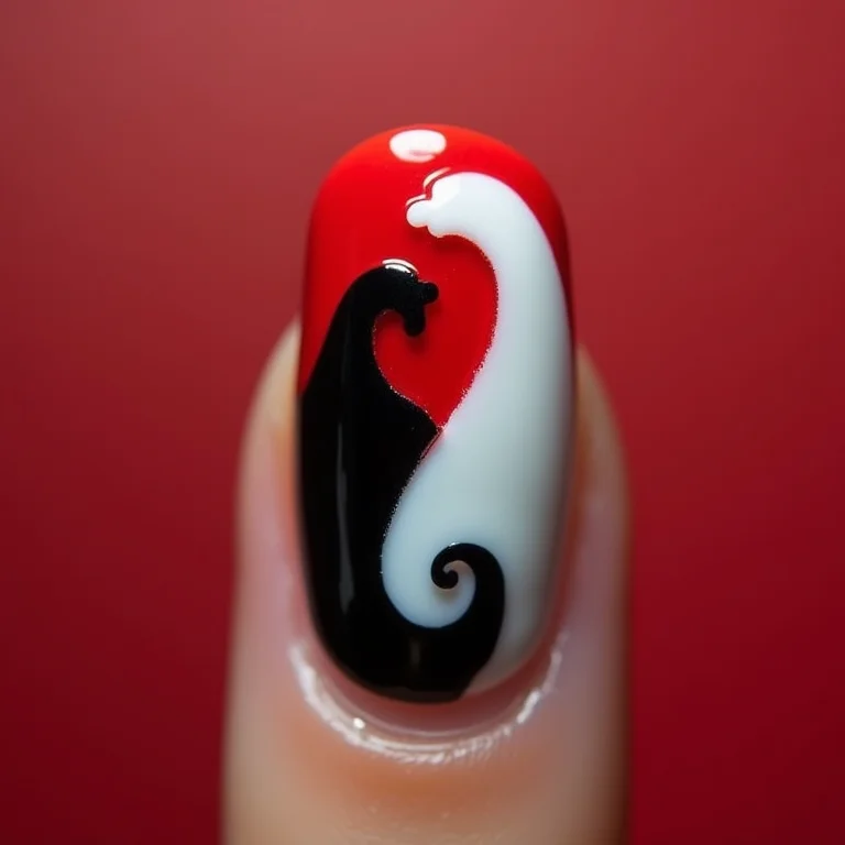 Inspirações criativas para unha Yin Yang