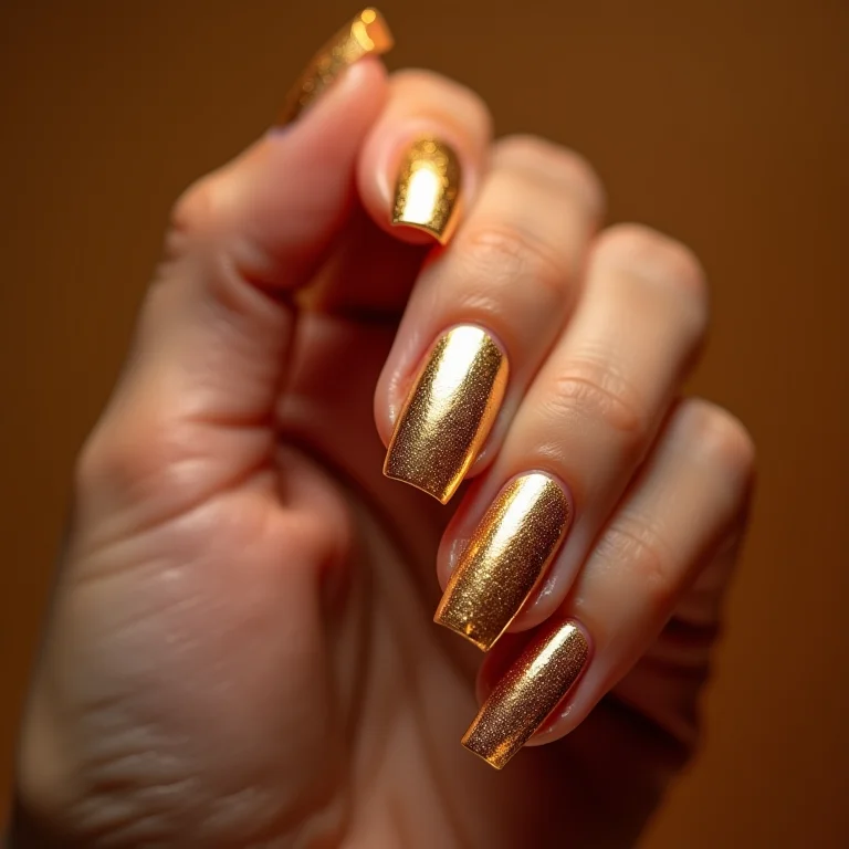 Inspirações de unhas com folha de ouro