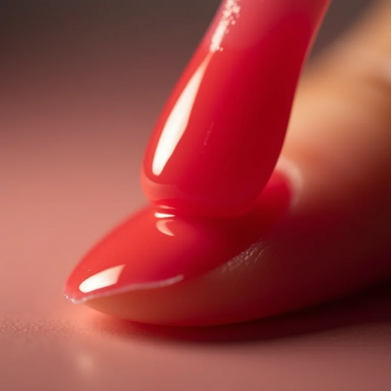 Limpeza de unha com acetona pura.