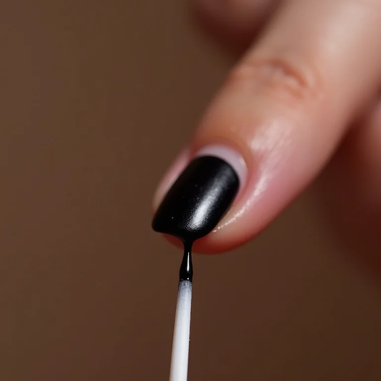 Limpeza do esmalte preto fosco borrado