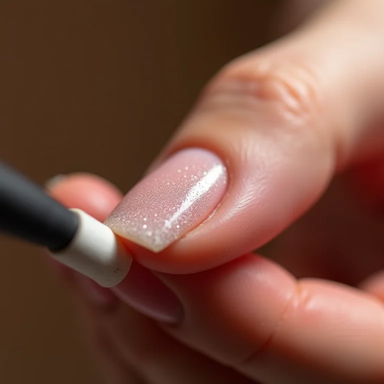 Lixamento de unha para preparação.