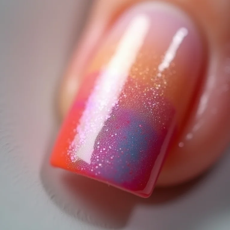 Macro da técnica de esponjado para degradê nas unhas