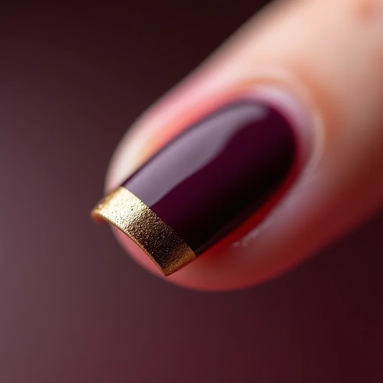 Macro de francesinha moderna vinho e dourada