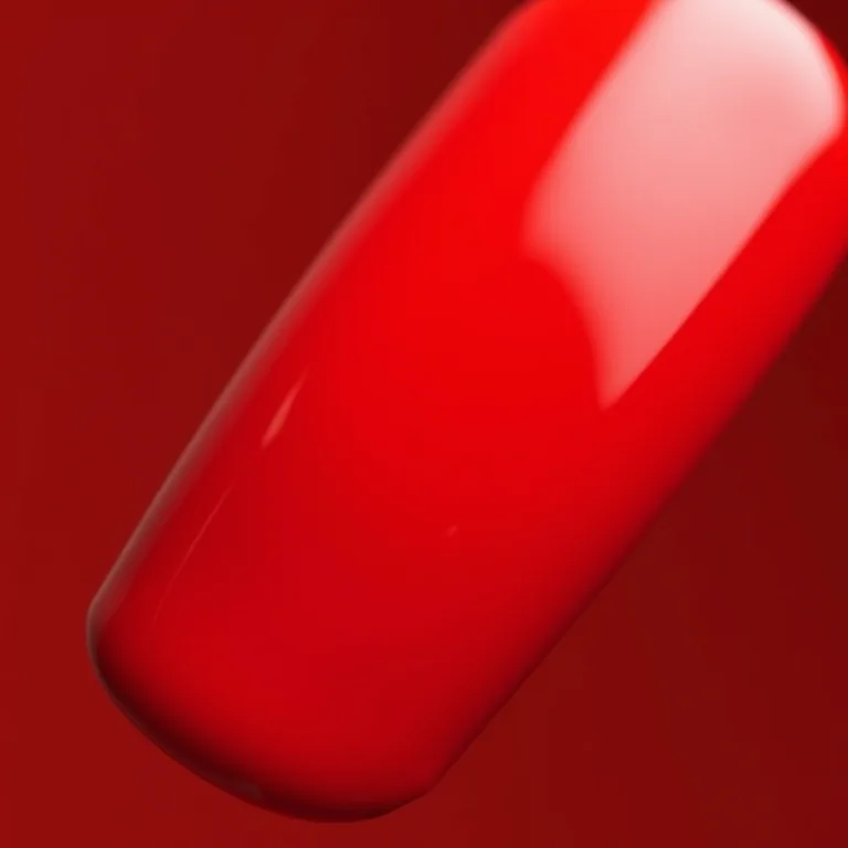 Macro de unha com esmalte vermelho clássico