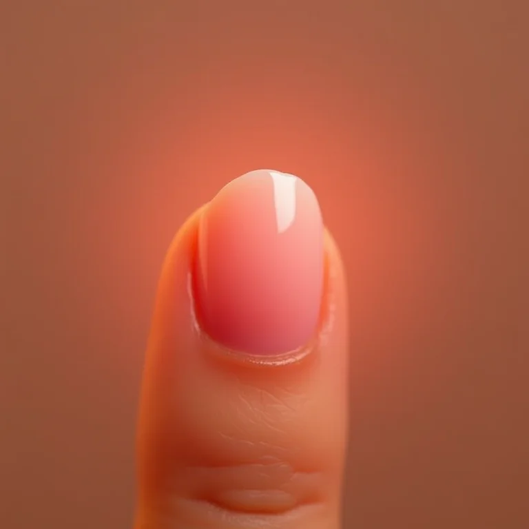 Mão com unha levemente lascada após duas semanas