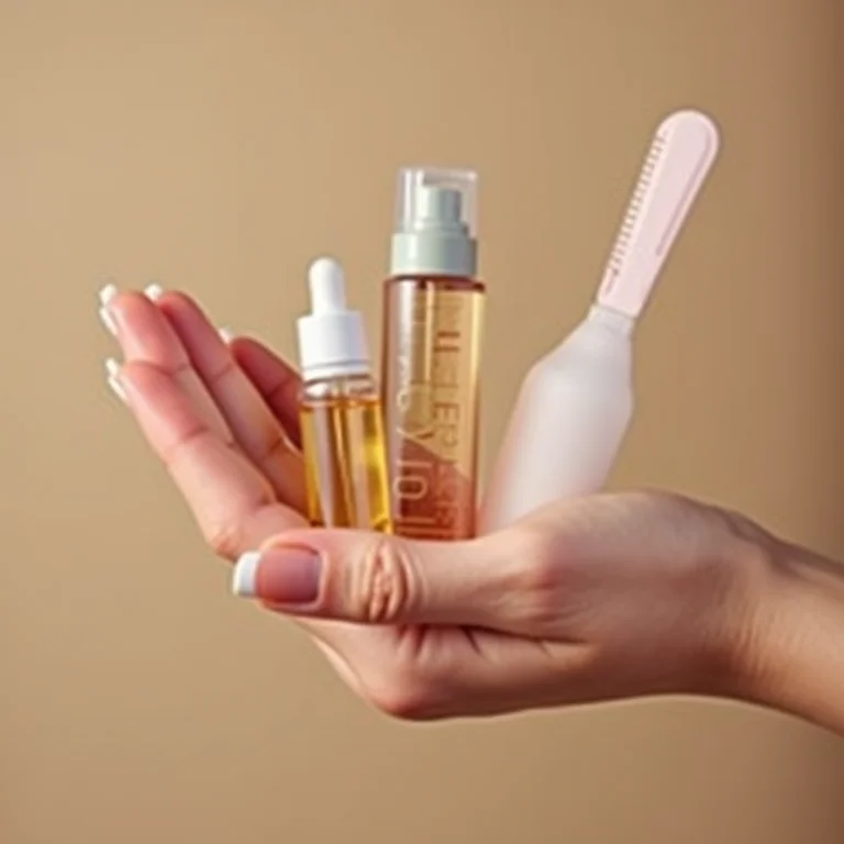 Mão segurando produtos de manicure