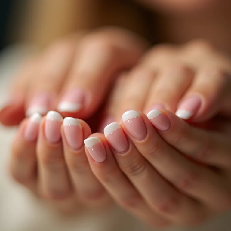 Mãos elegantes com unhas naturais.