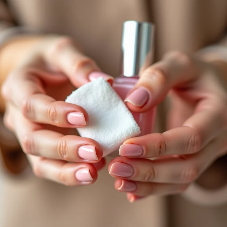 Mãos femininas preparando vidros de esmalte vazios.