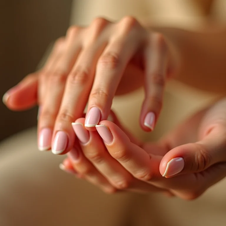 Mãos massageando óleo nutritivo nas cutículas