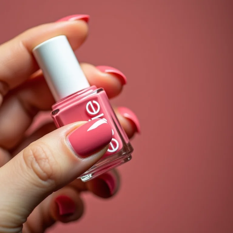 Mãos segurando esmalte Essie com cadeado de segurança