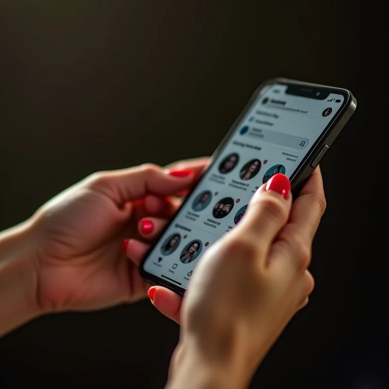 Mãos usando smartphone com grupo de promoções de beleza