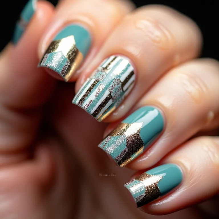 Mistura de técnicas em unhas decoradas Grêmio.