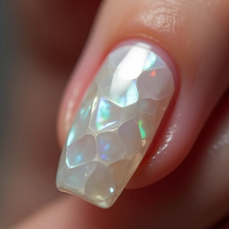 Nail art 3D com efeito madrepérola