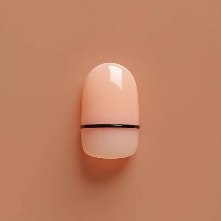 Nail art minimalista em unha curta