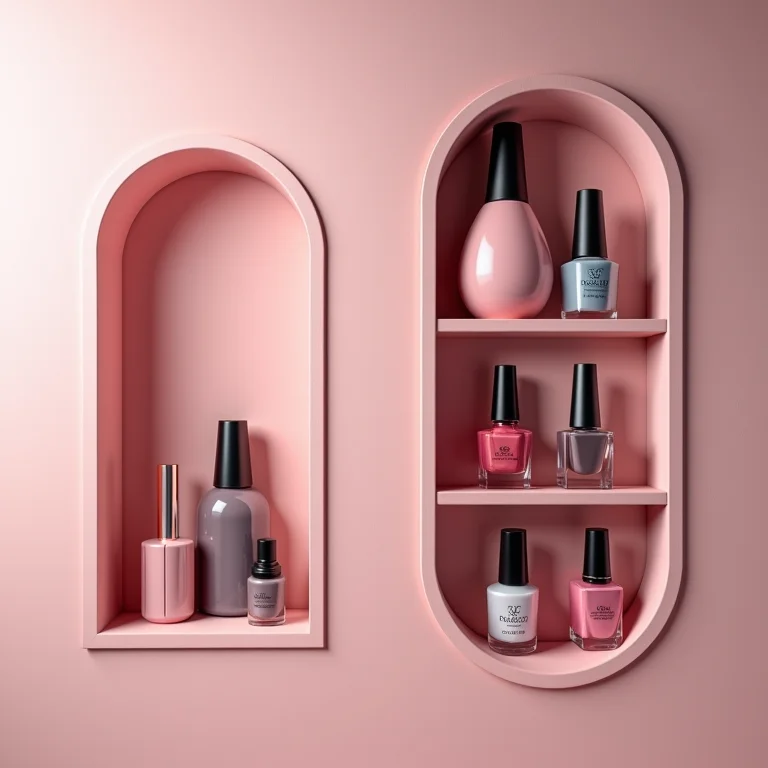 Nichos e prateleiras com esmaltes