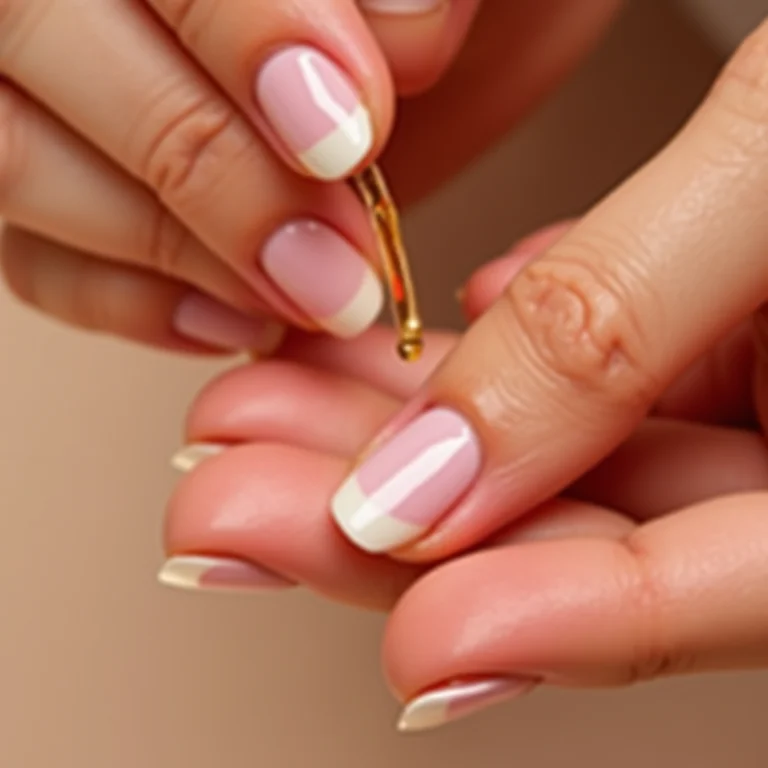 Óleo de cutícula sendo aplicado nas unhas