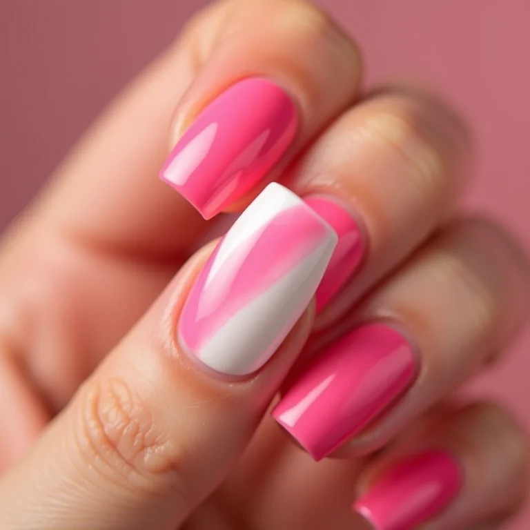 Ombré rosa com branco