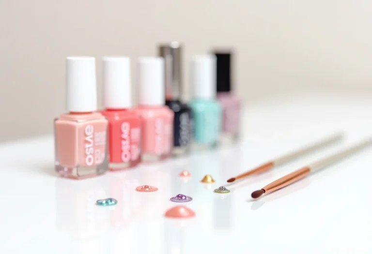 Ordem correta de aplicação de produtos para unhas decoradas: base, esmalte, decoração e top coat.