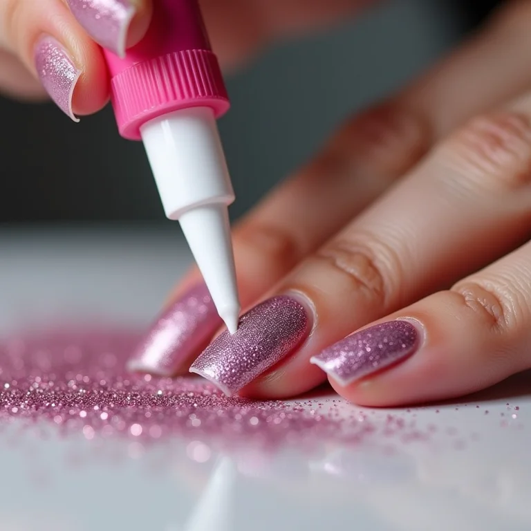 Passo a passo: Aplicando cola branca para remover esmalte glitter