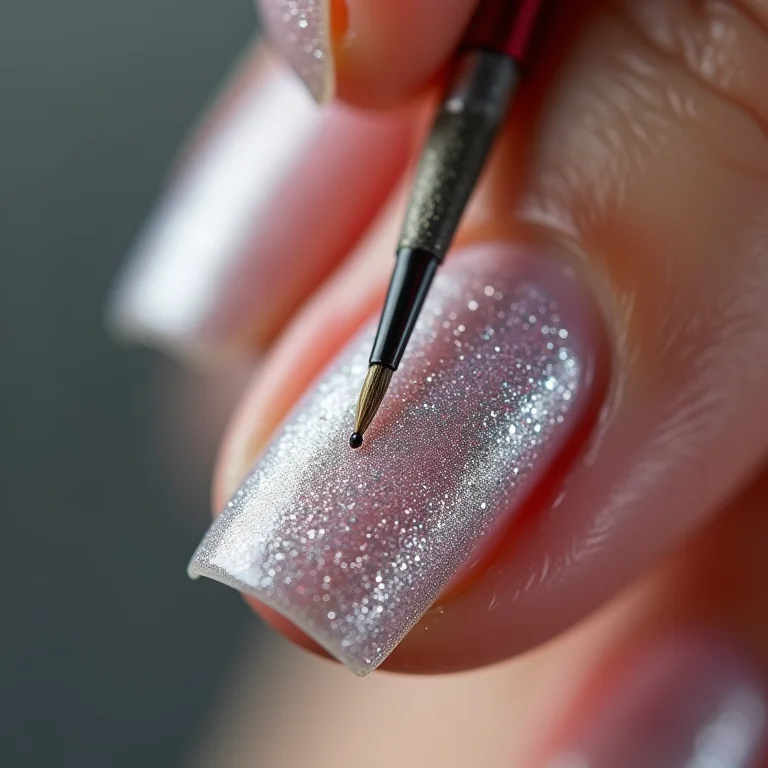 Passo a passo da aplicação de fibra de vidro com glitter