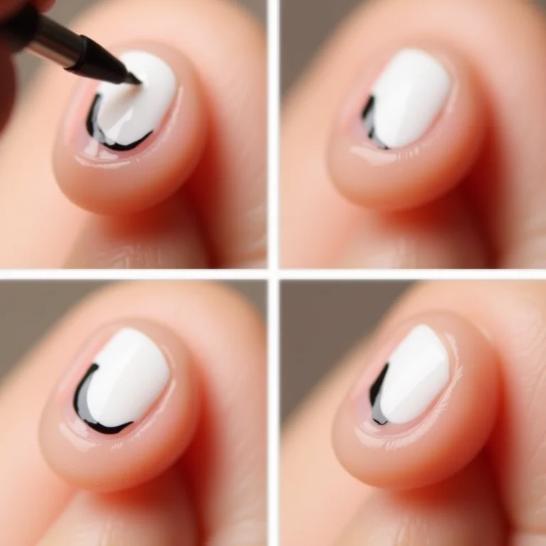 Passo a passo de francesinha nude com preto