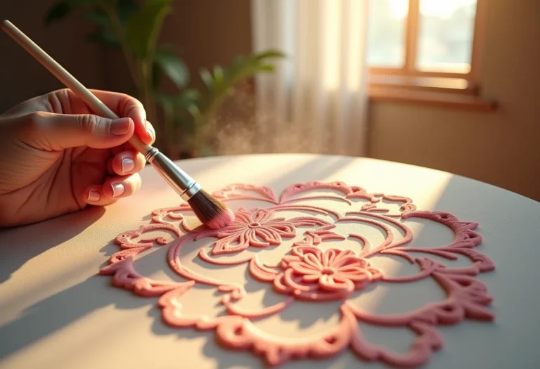 Passo a passo de unha decorada com padrão floral delicado.