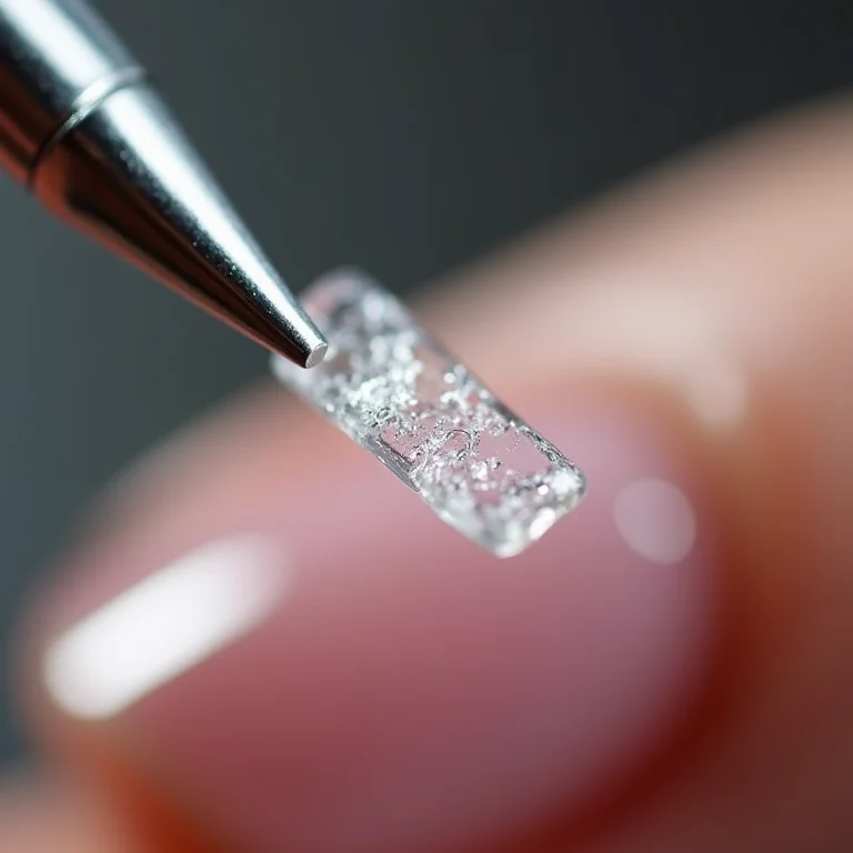 Pinça de precisão para aplicação de celofane em unhas de vidro