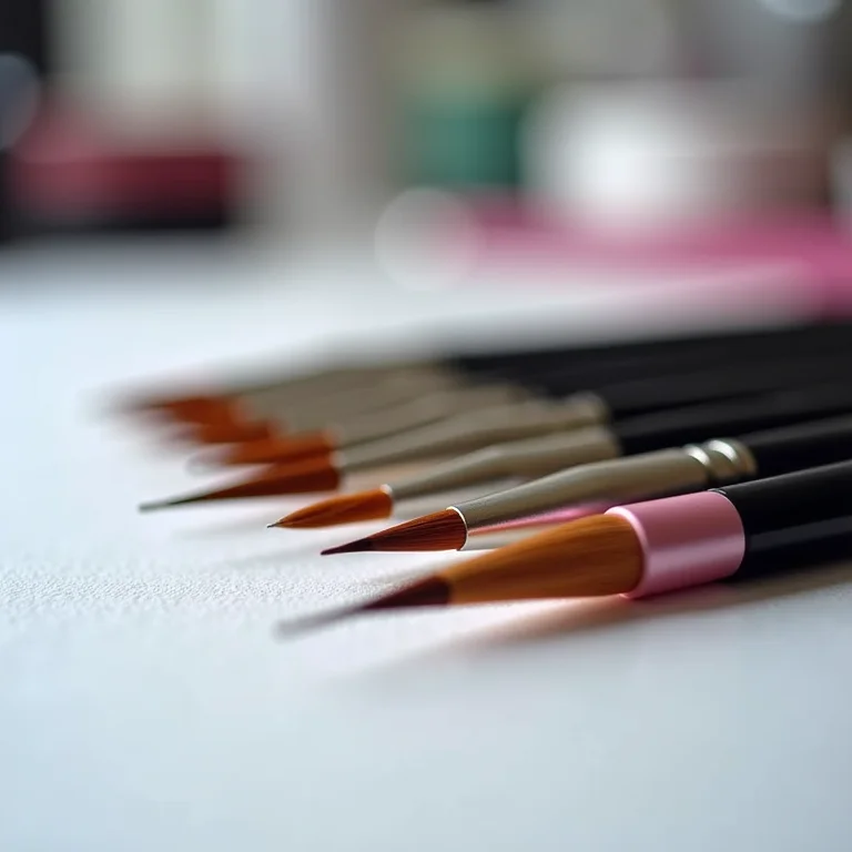 Pincéis e ferramentas de precisão para nail art