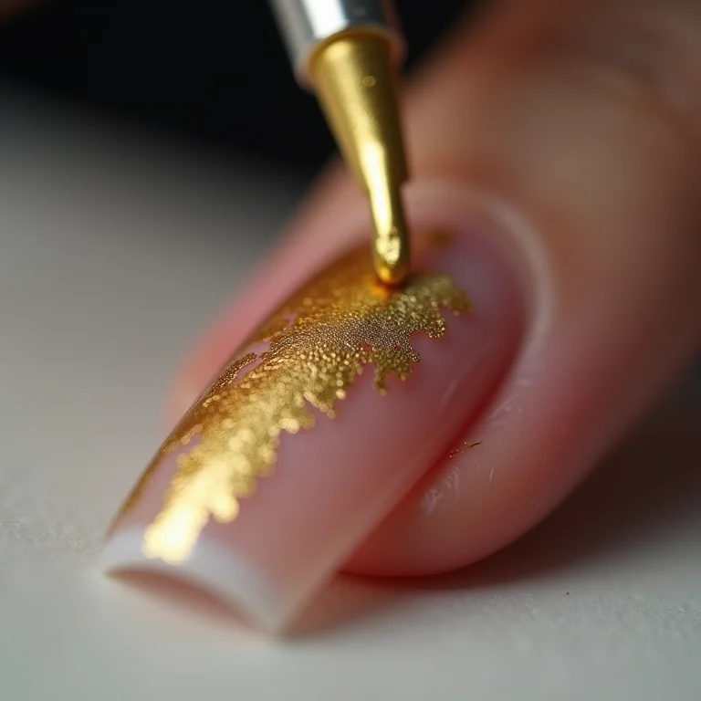 Pode usar folha de ouro em unhas de gel ou acrílico?