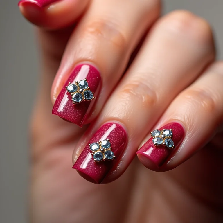 Praticidade de adesivos de joias em unhas